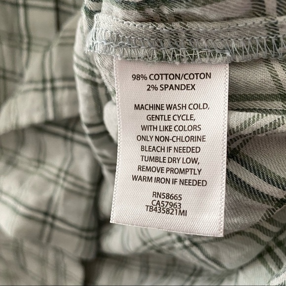 NWT Treasure & Bond Stella Green Plaid Short Sleeve Button Down Top - Picture 5 of 5